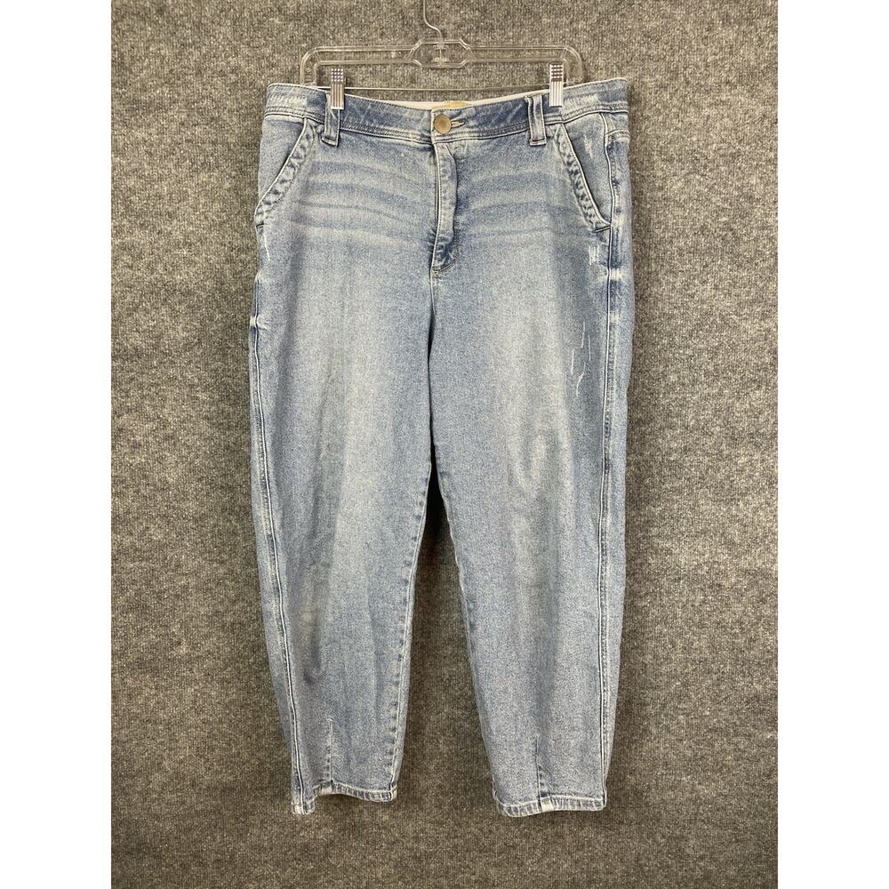 Democracy w Ab Tricknology Jeans‎ Barral Leg Women's Faded Wash Sz 16